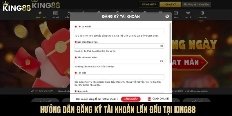 Hướng dẫn đăng ký tài khoản lần đầu